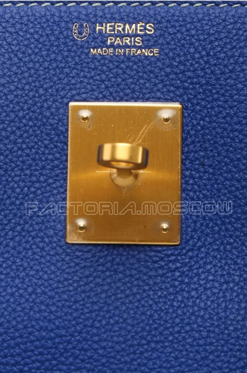 Hermes Birkin 30 Togo HSS Special Order Blue Electric/Gris Pearl GHW