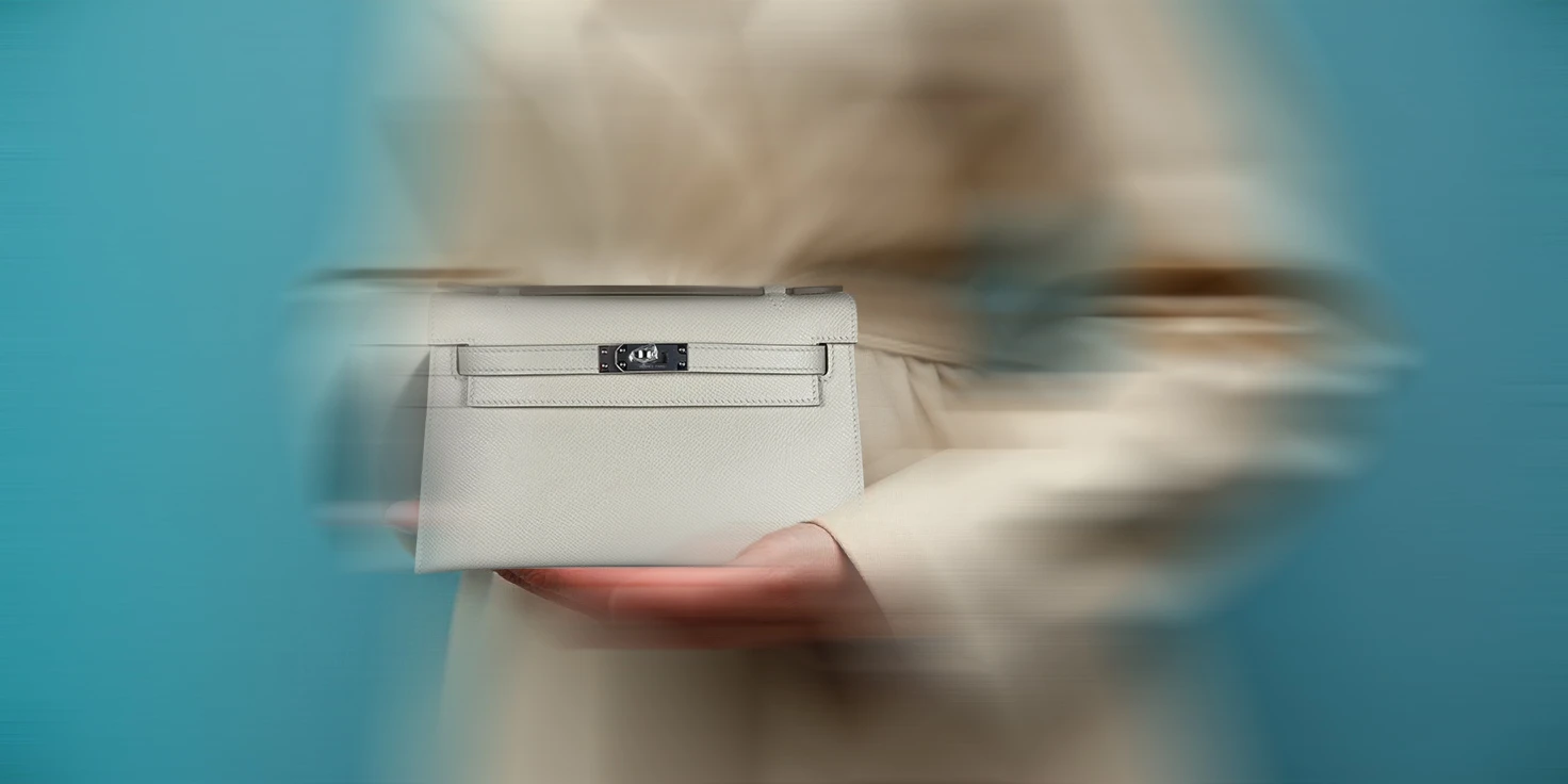 Hermes  Kelly Pochette Mini Bleu Du Nord Swift GHW